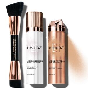 Luminess (1)-Airbrush Primer a (2) -Foundation & (1)Double angle brush/3 pc Set